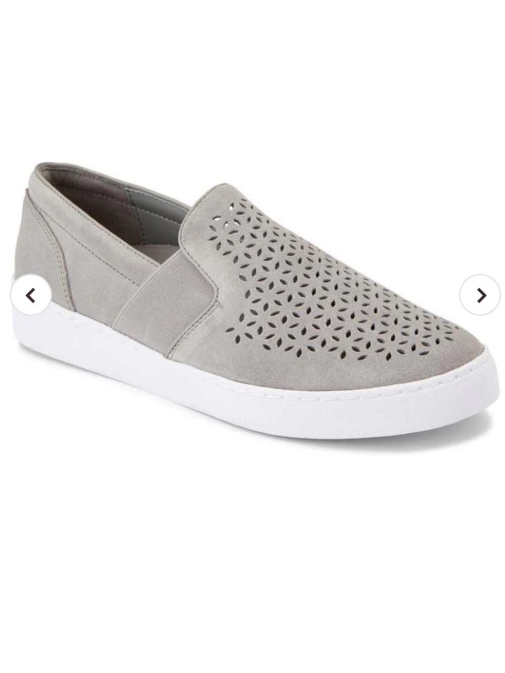 Vionic Splendid Kani Suede Leather Loafers Slip Ons Shoes Women 7.5 Lt Grey